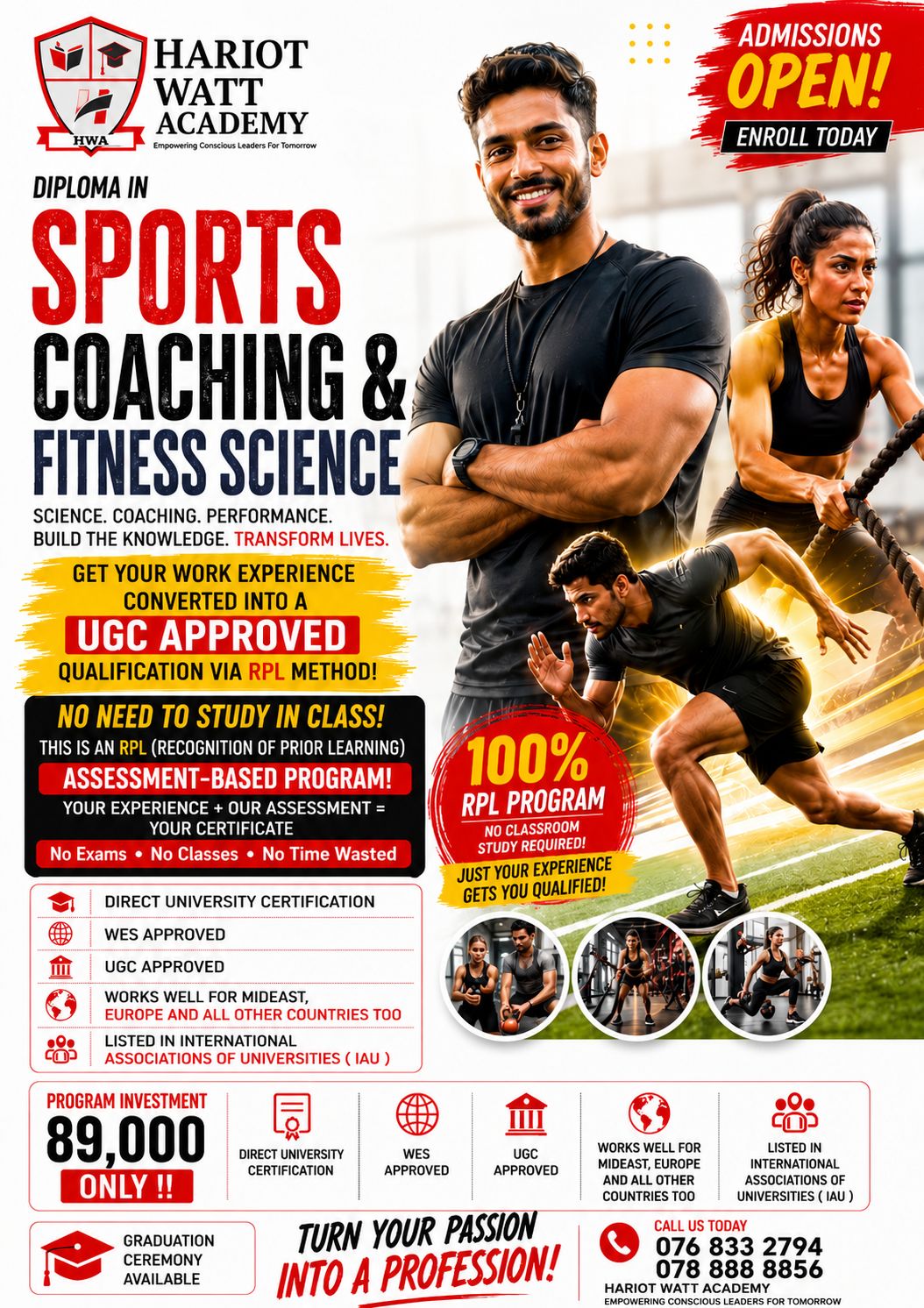 DIPLOMA IN SPORTS COACHING & FITNESS SCIENCE 
